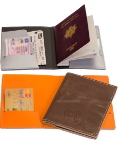 Etui passeport et cartes de crédit en cuir recyclé – TRIPASSEPORT